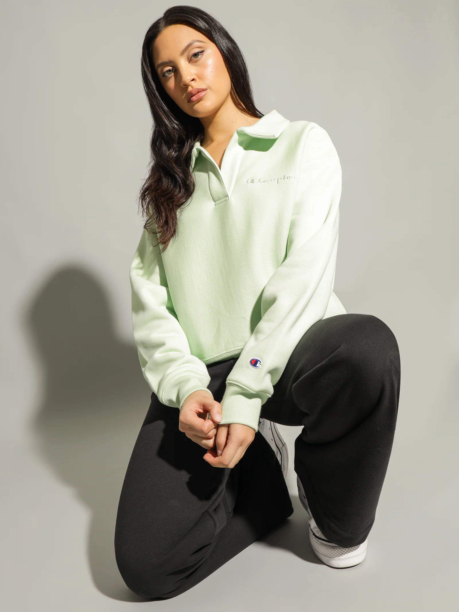 Reverse Weave Collared Crew