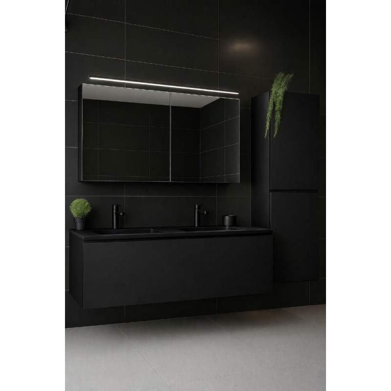 Colonne de salle de bain Trendline 2 portes Soft Mat Black 40 cm THYS