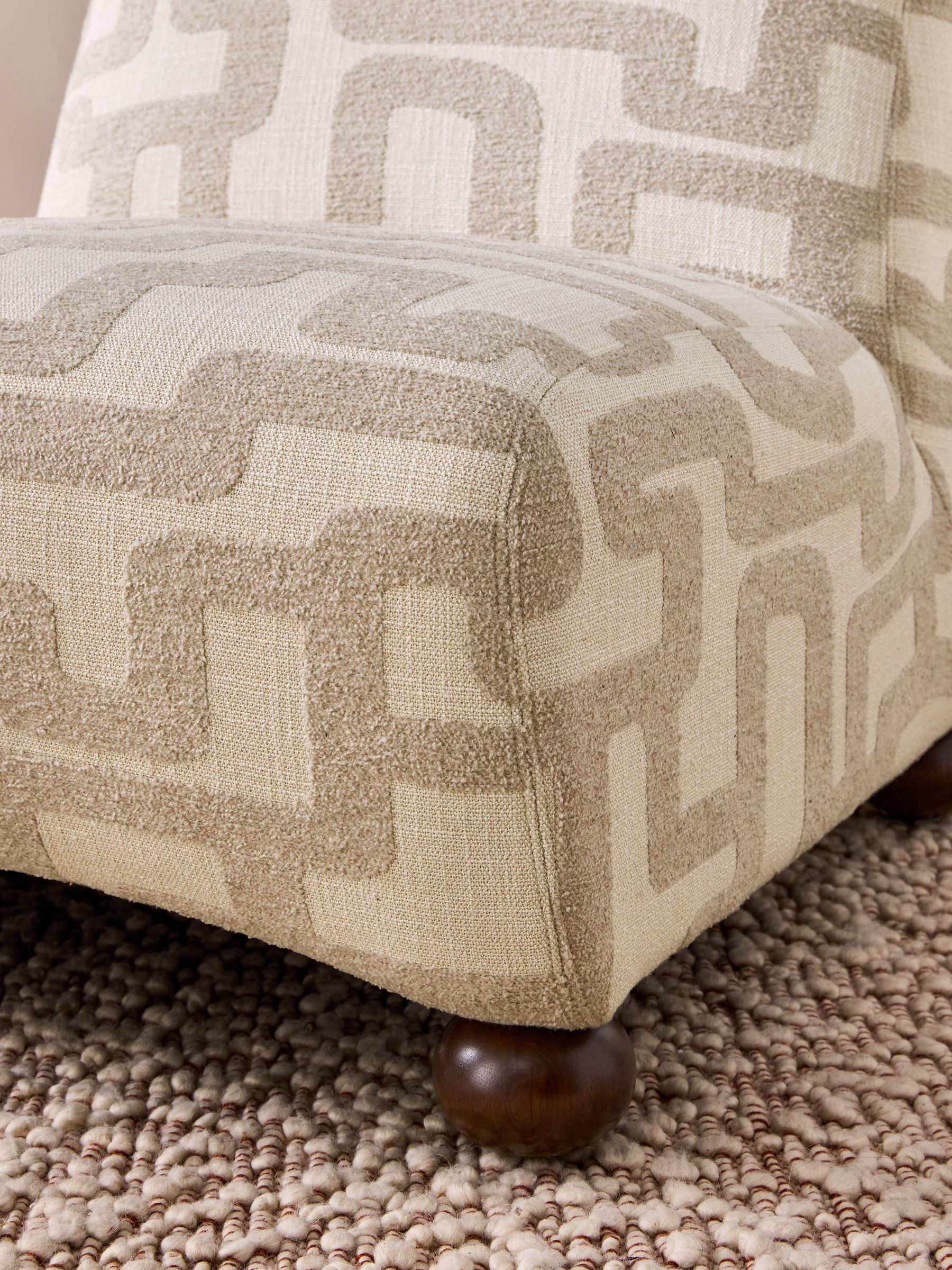 Elwen Accent Chair in Clyde Abstract Weave Natural Sand