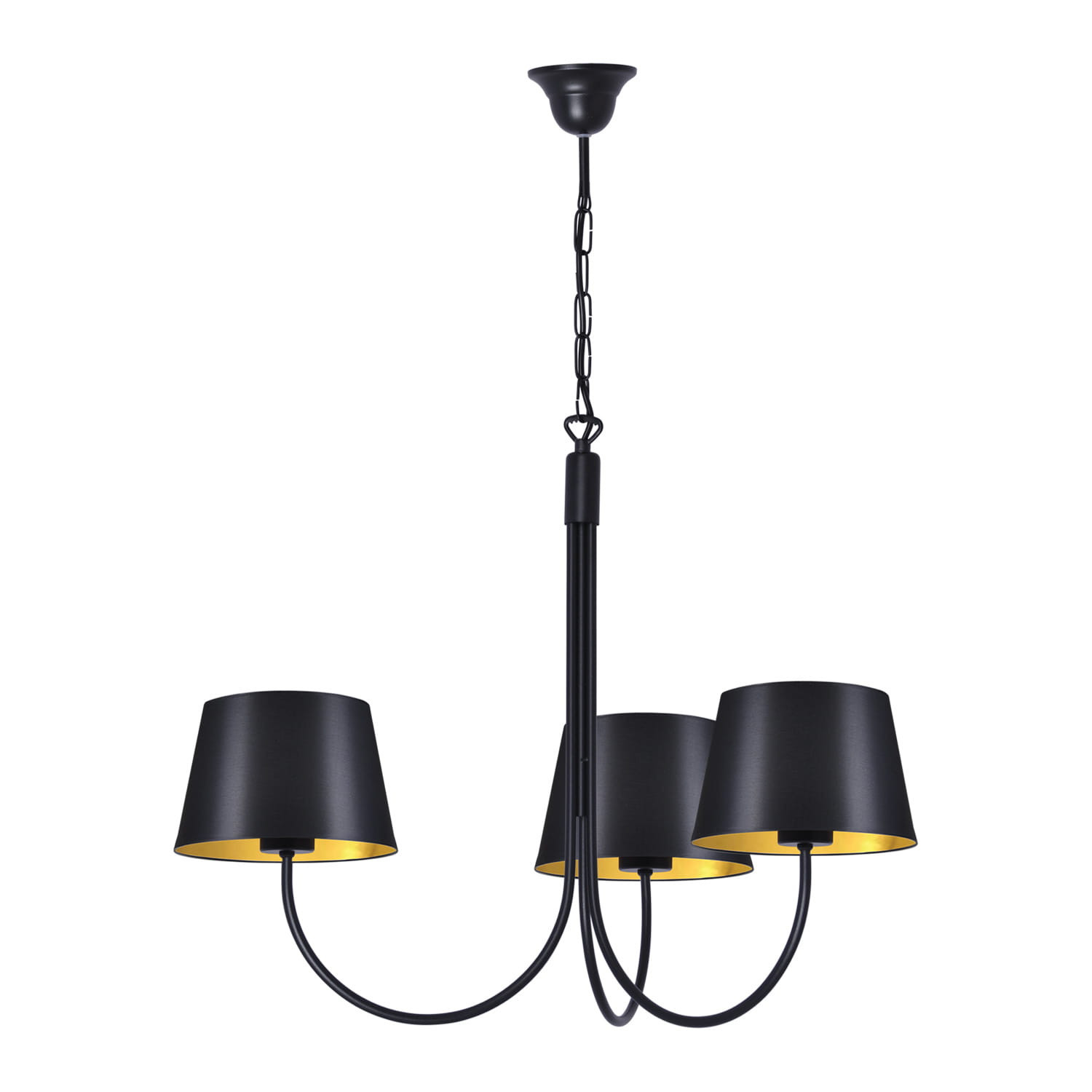 Żyrandol czarno-złoty SASTO 3xE27x40W wym:85x65x65 Kaja