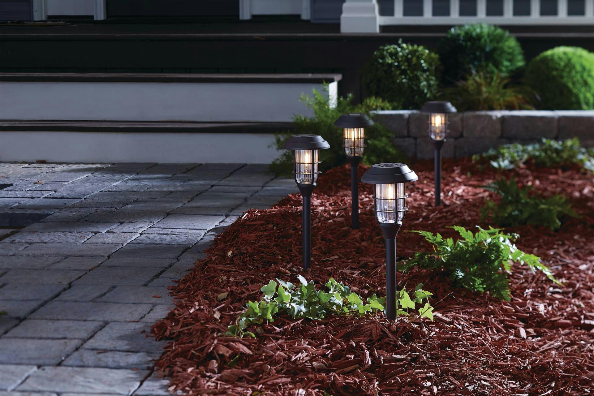 NOMA Outdoor Warm White LED Solar Filament Garden & Pathway Stake Lights, 8-pk