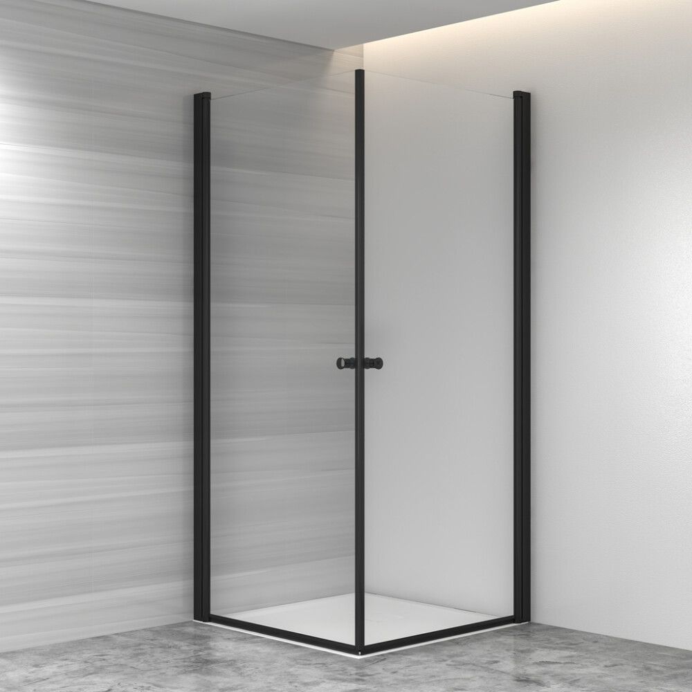 DUSJHJØRNE RIVA SAGA SQUARE 90X90CM SVART