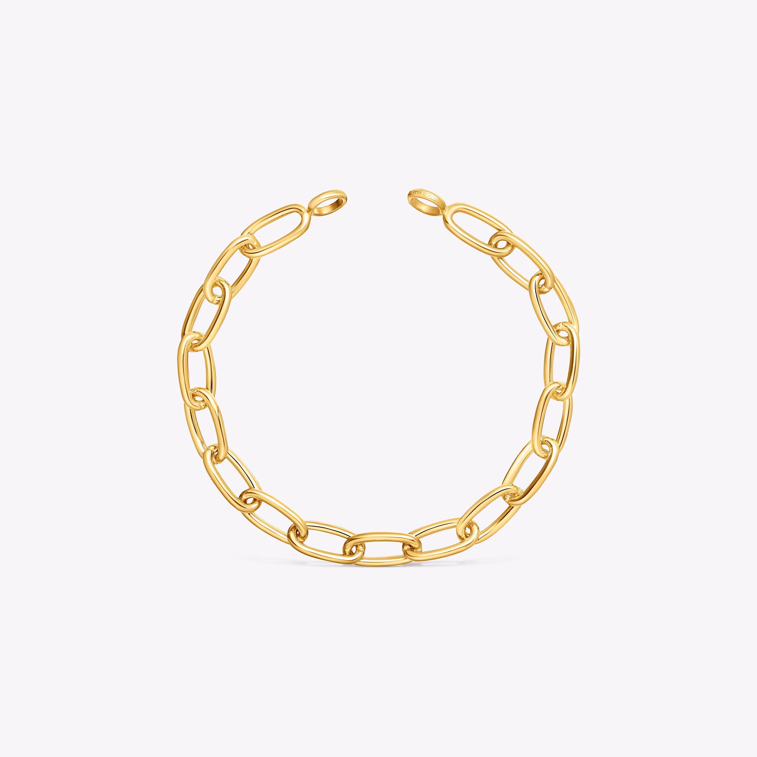 Pulsera cadena XL con baño de oro 18 kt sobre plata Hold Oval