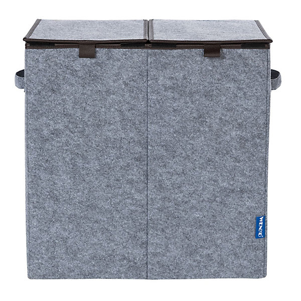 Double panier à linge en feutrine Scandi - L. 52 x H. 54 cm