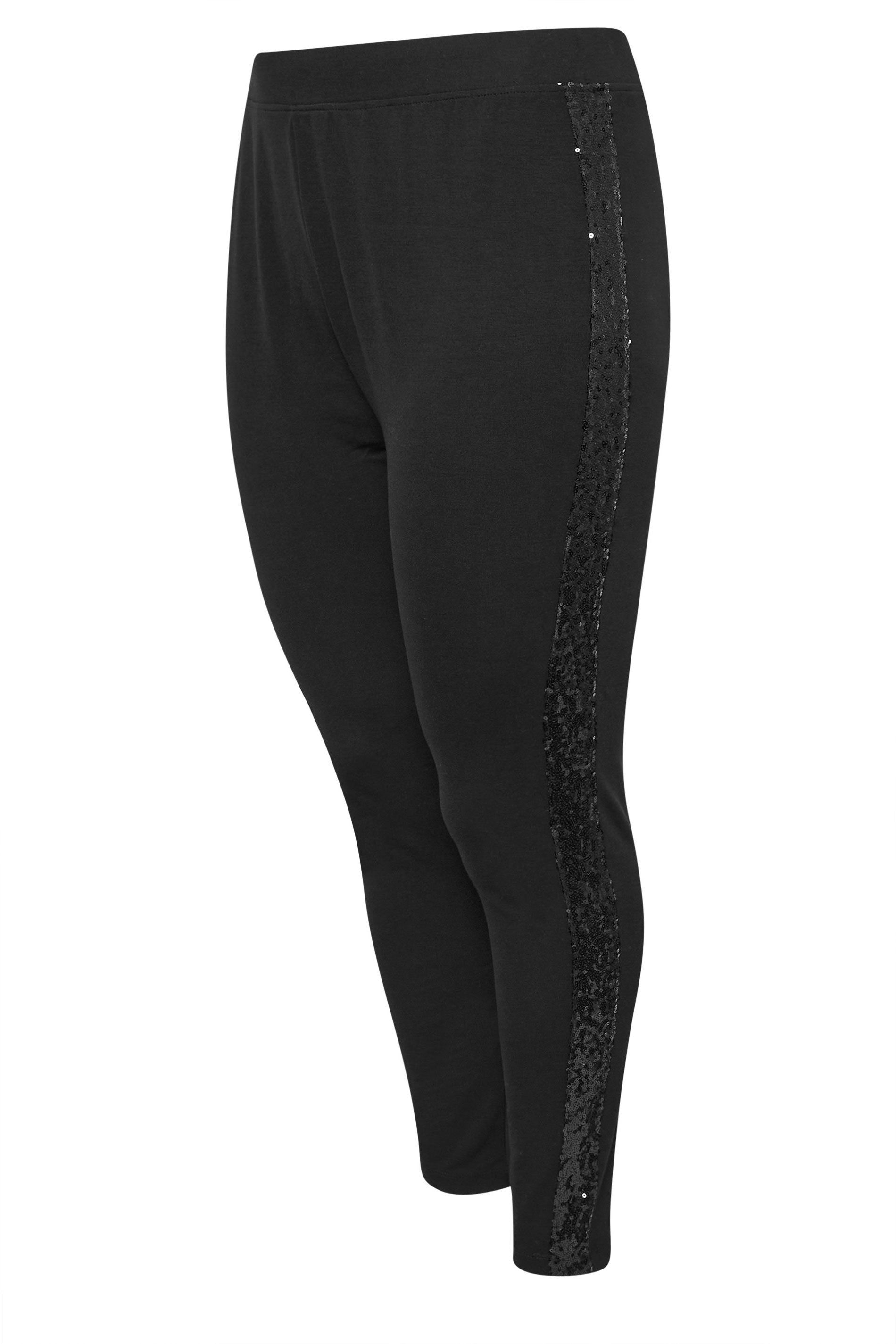 Yours Stripe Sequin Leggings