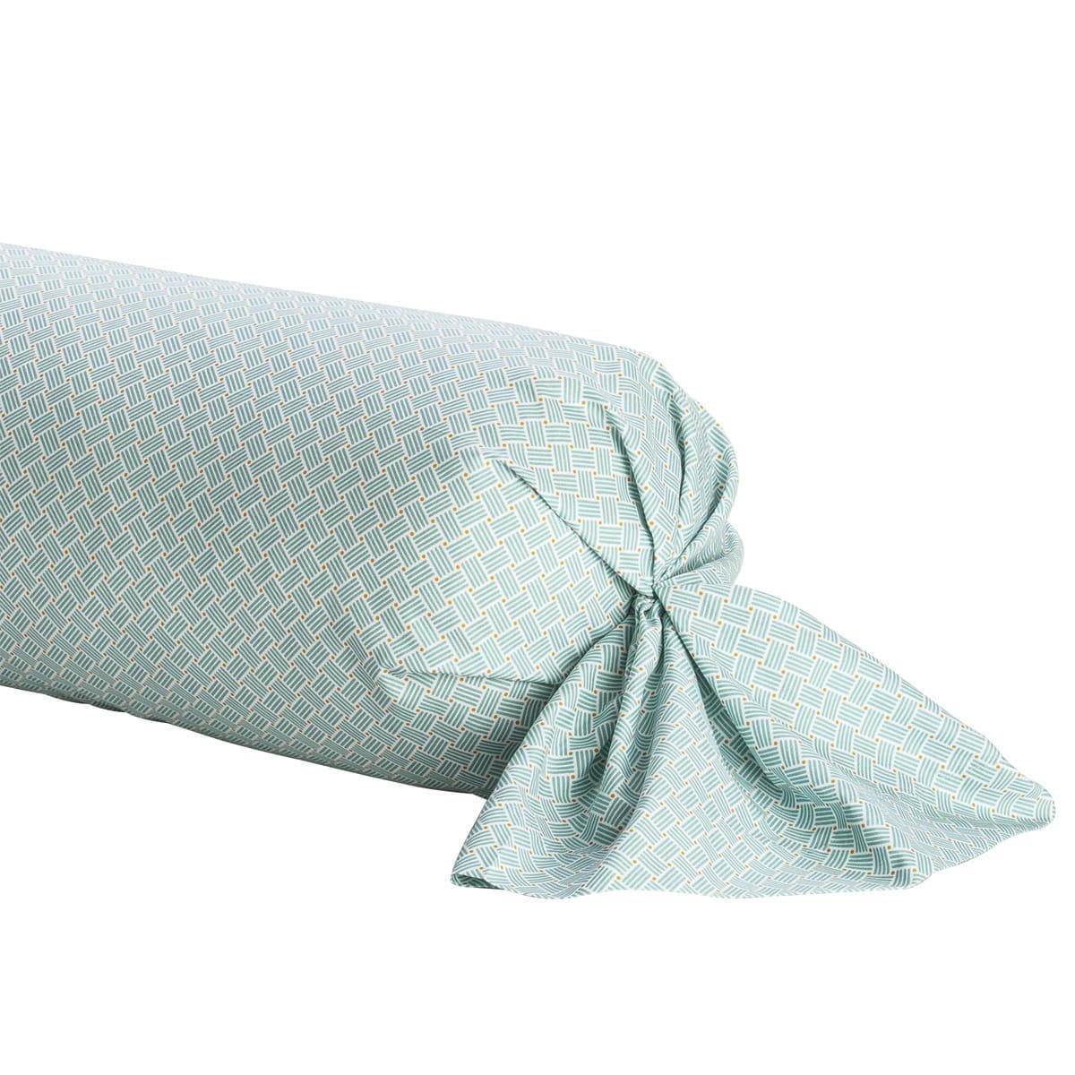 SACHA - Taie de traversin en lyocell vert d'eau 85 x 185