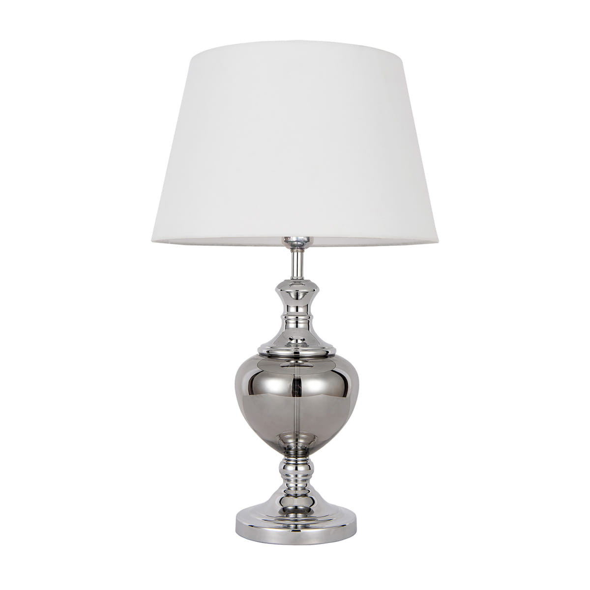 Lampa stołowa klasyczna chromowana biała KORREZ 1xE27x60W wys:62cm Italux