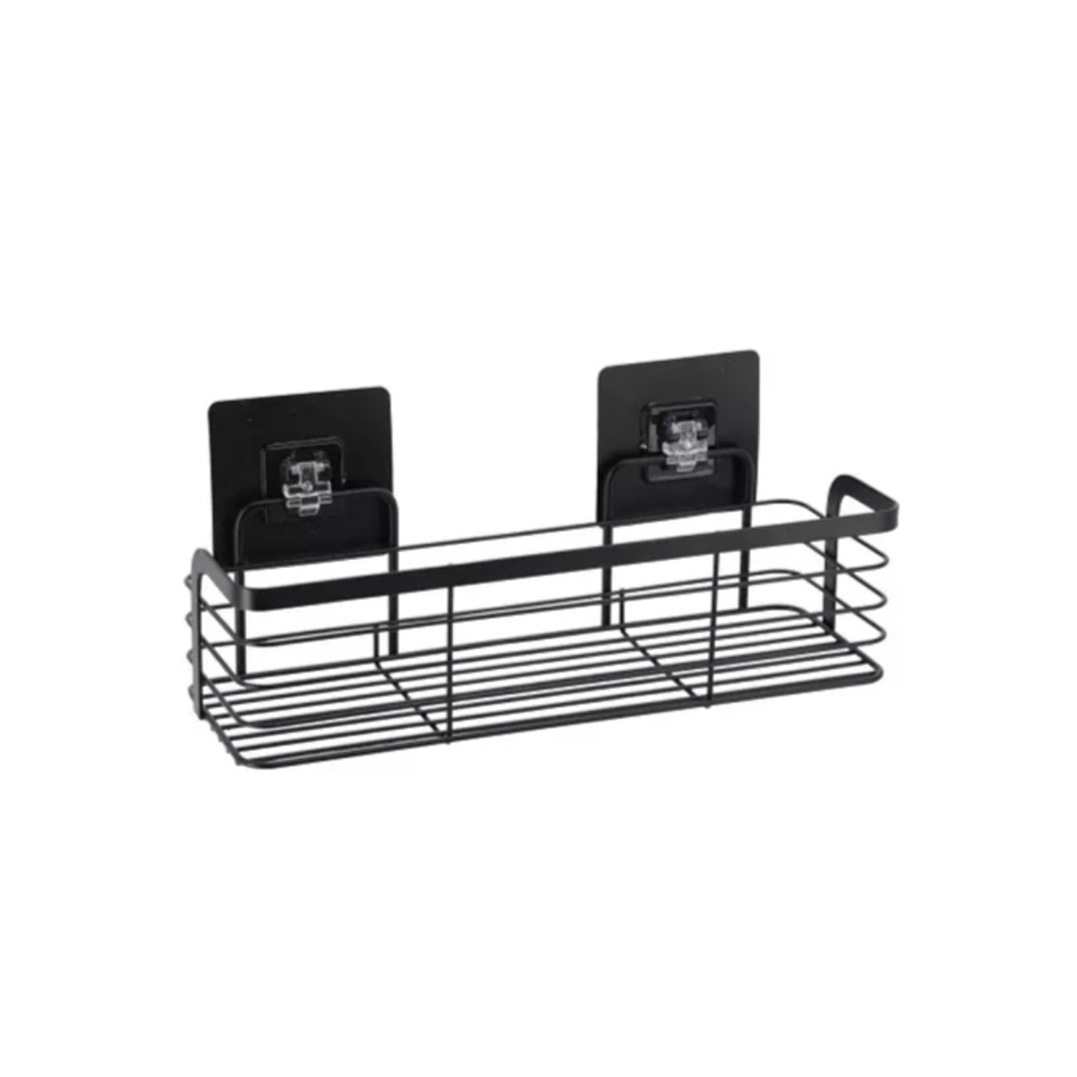 Prateleira WC Preto Em Metal Com Adesivo