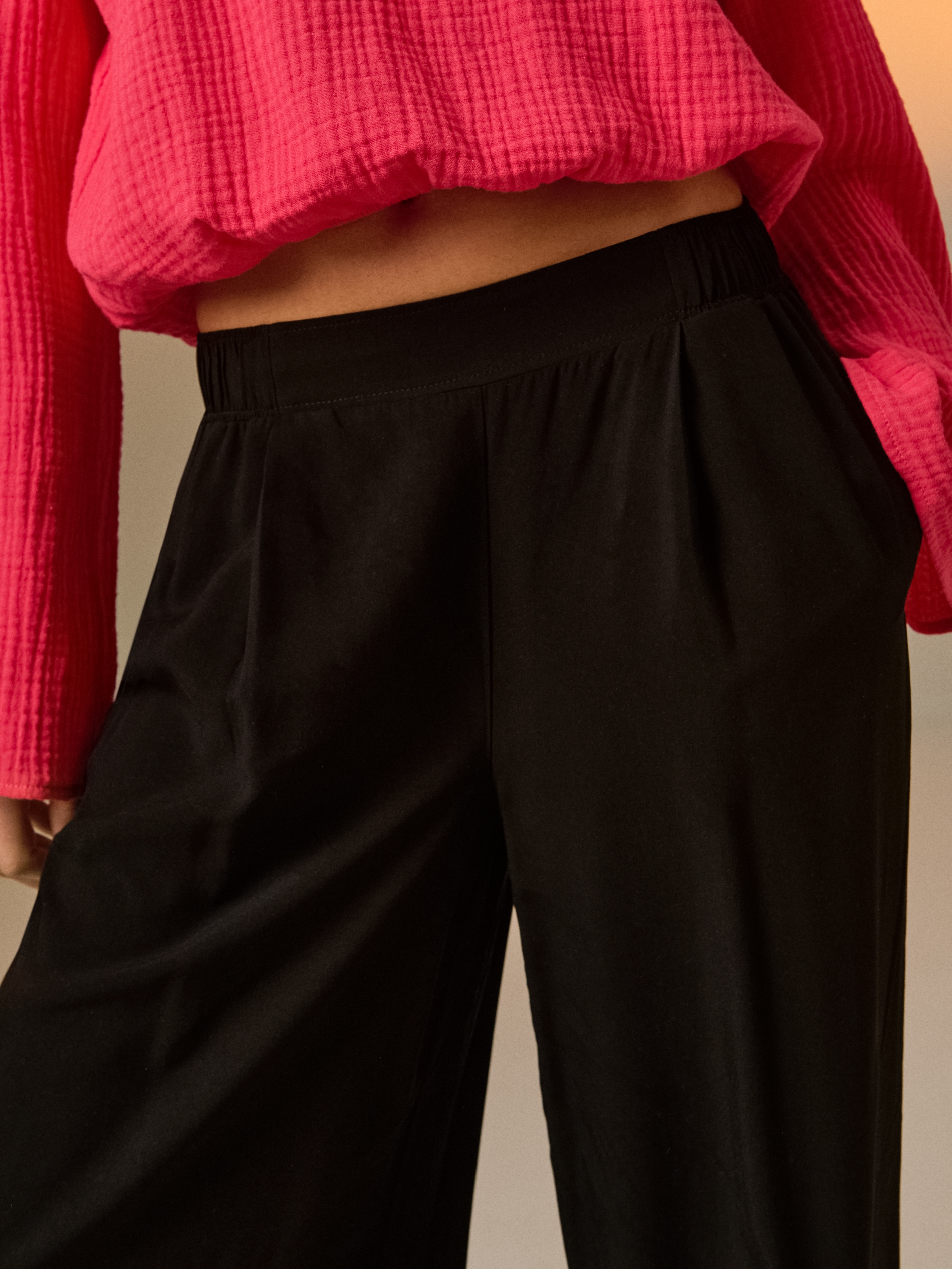 Wiskozowe spodnie wide leg