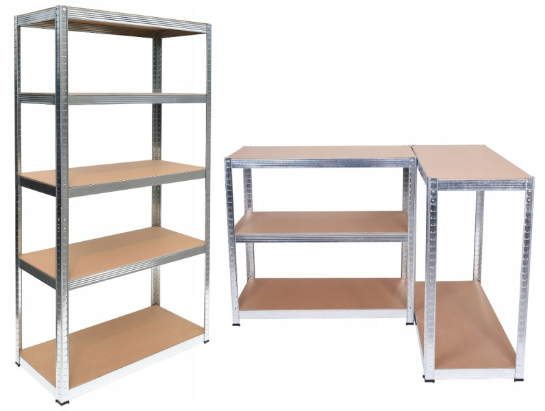 Regał Magazynowy metalowy G7030 MDF Półki