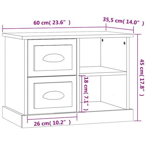 NNEVL Bedside Cabinet Sonoma Oak 60x35.5x45 cm