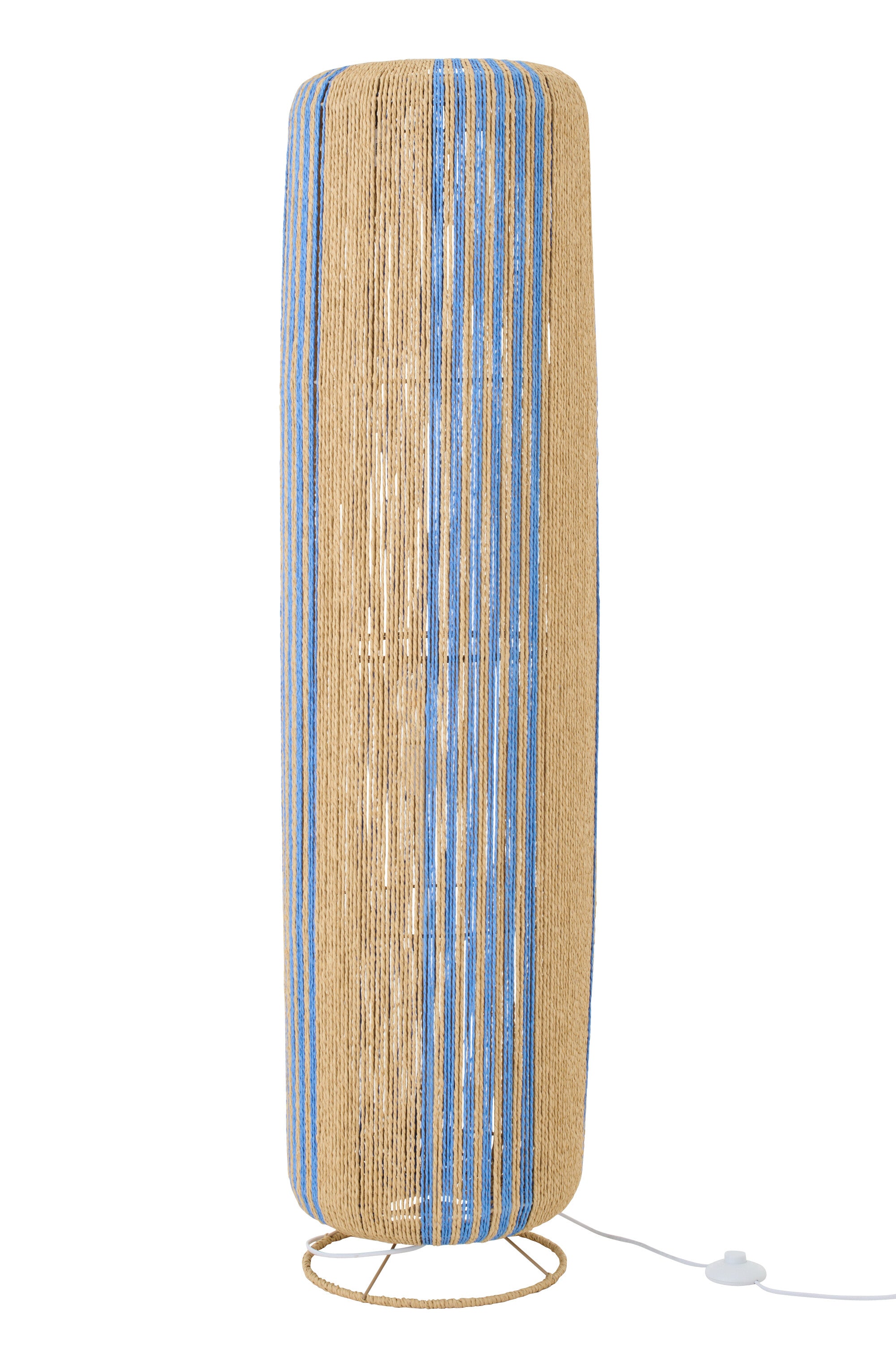 J-Line lamp Touw Cilinder - metaal - blauw/naturel - large