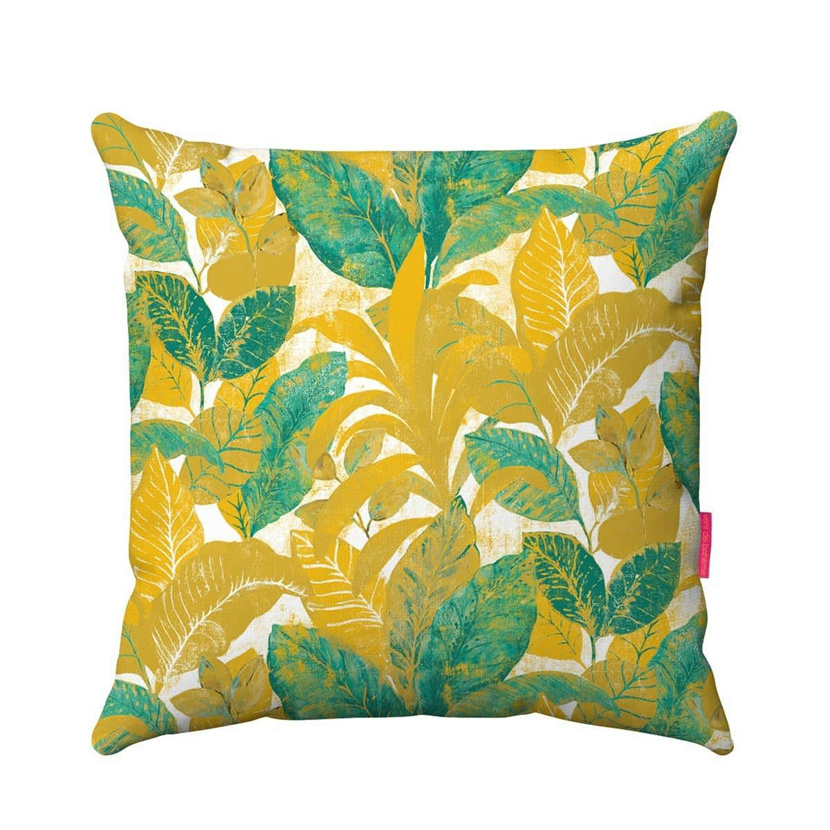 WILD - Housse de coussin extérieur tropical jaune 45x45