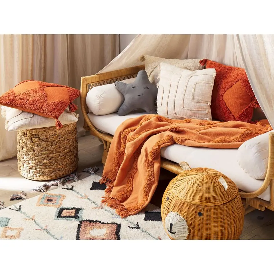 KHARI - Plaid - Oranje - 125 x 150 cm - Katoen