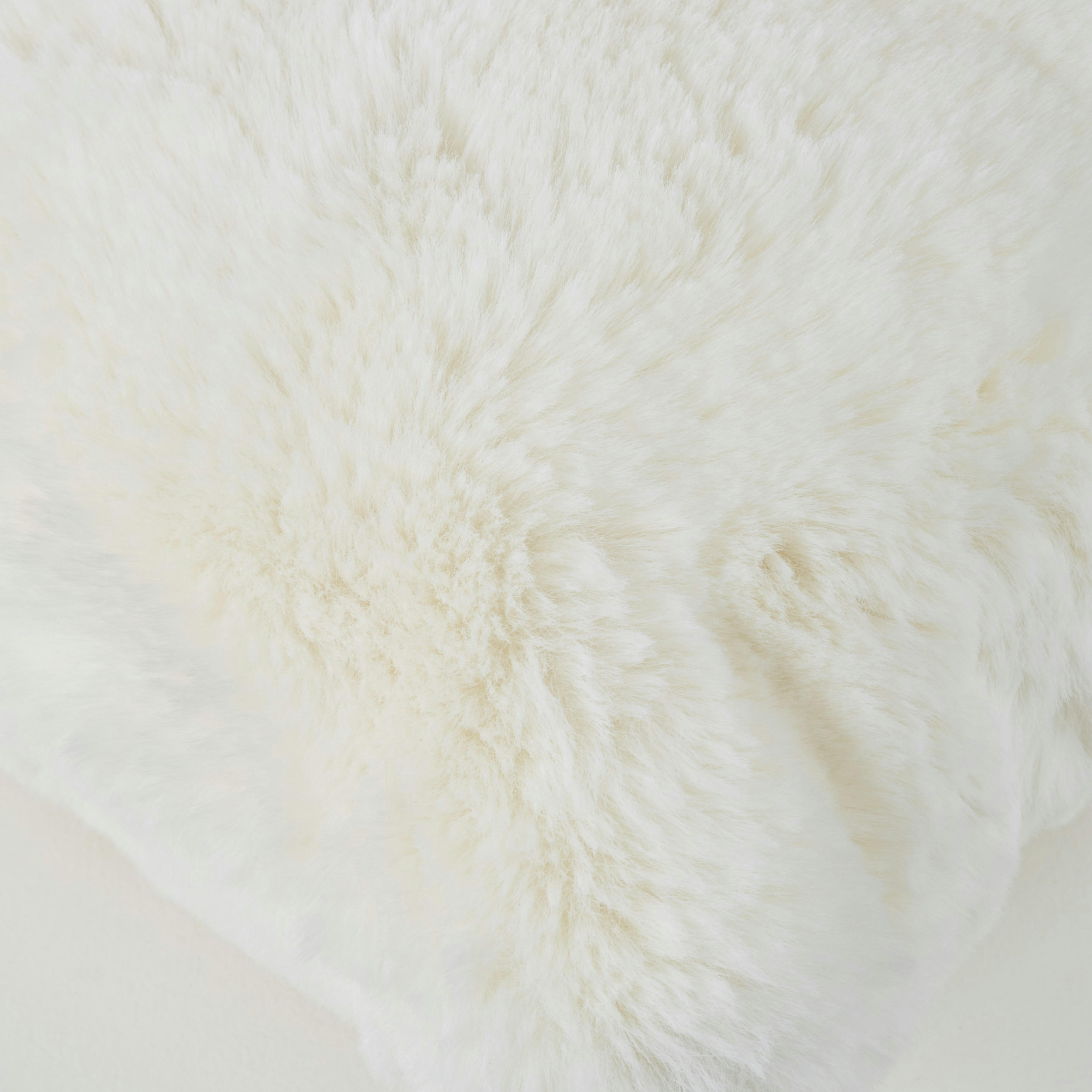 JOYA - Coussin imitation fourrure écrue 50x50