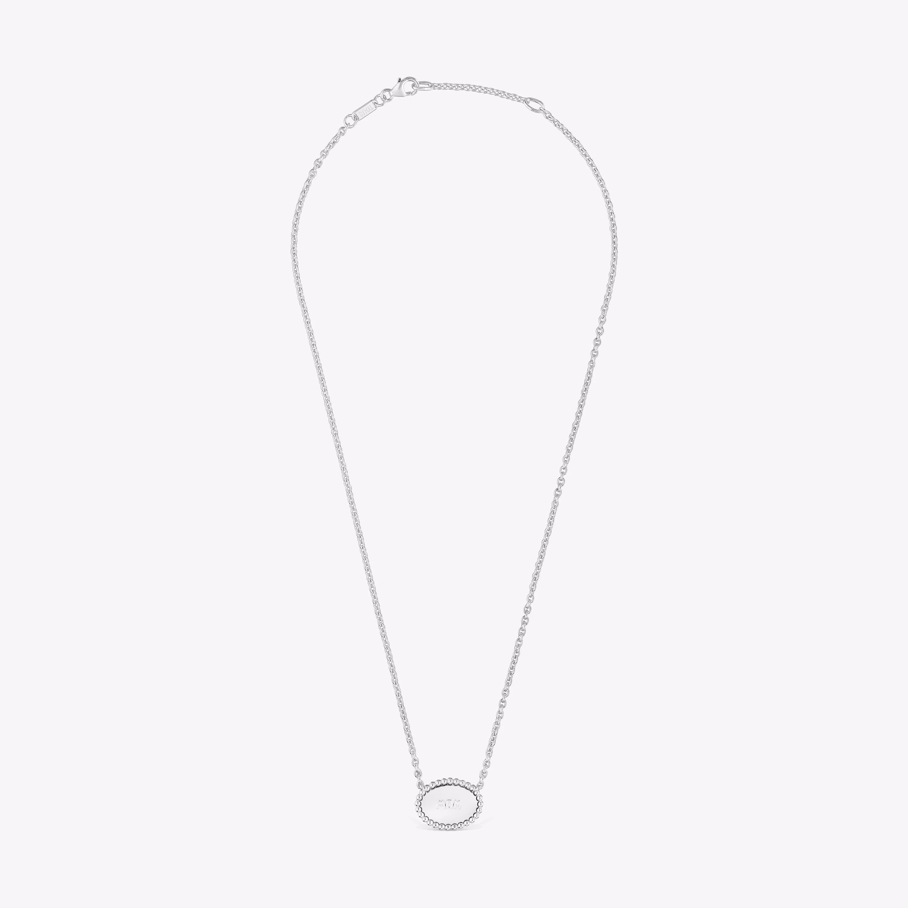 Collar corto de plata placa TOUS Mom