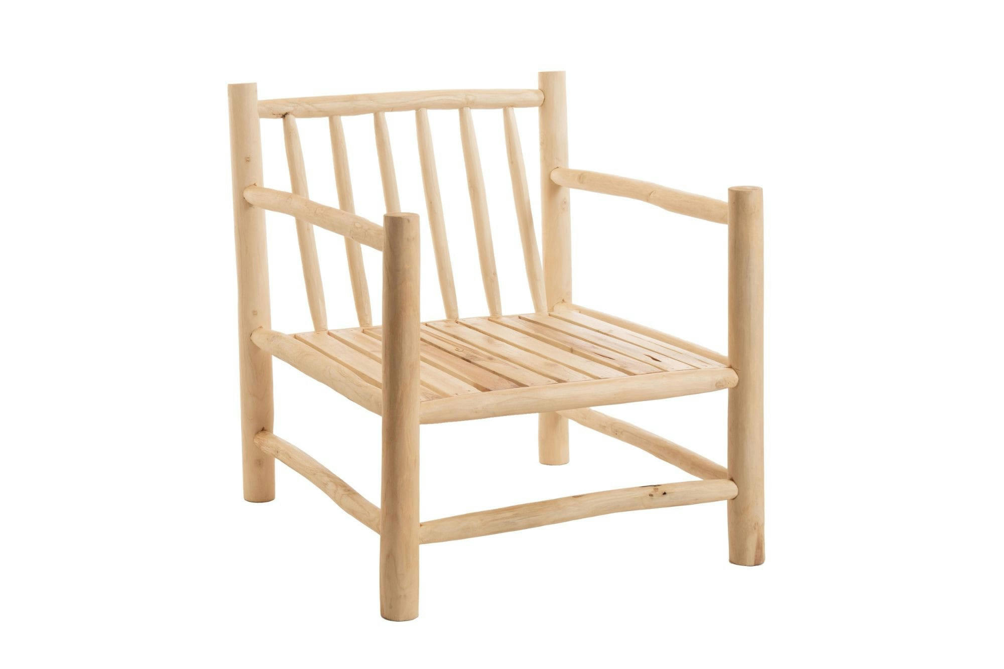 SANCHO - Fauteuil artisanal en bois massif teck naturel