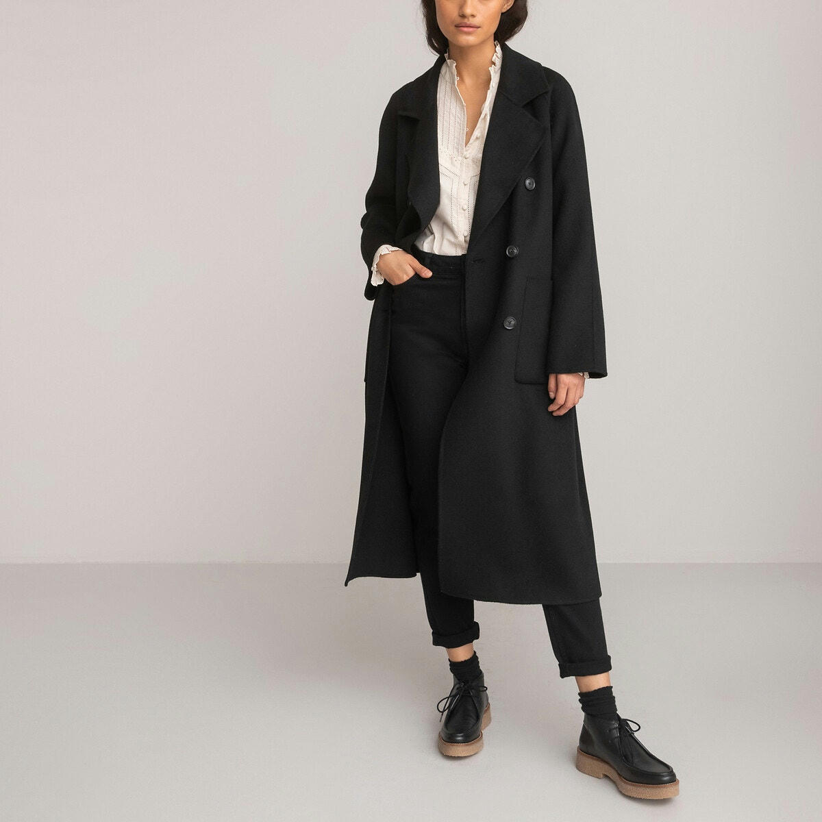Manteau long Signature, laine mélangée