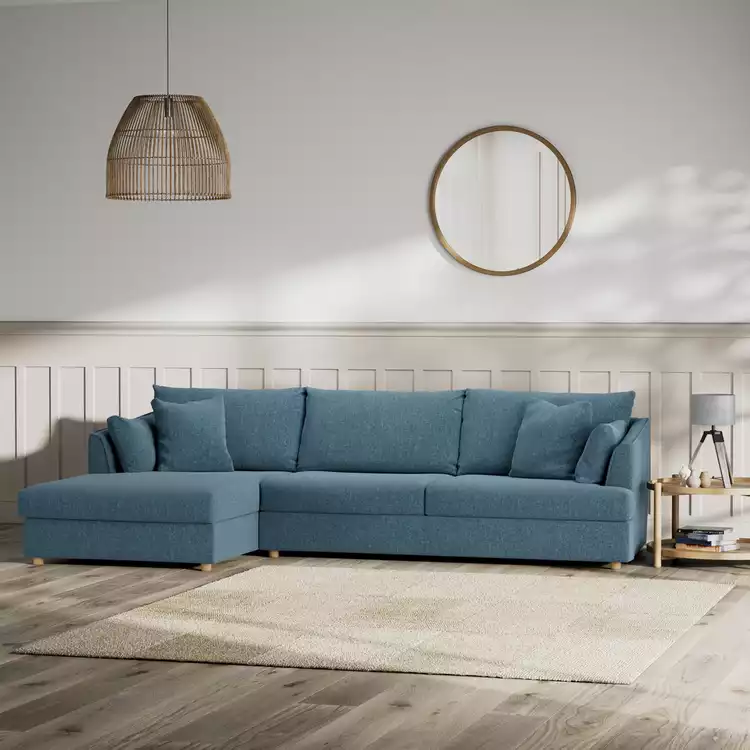 Habitat Holmfirth Left Hand Corner Sofa - Blue