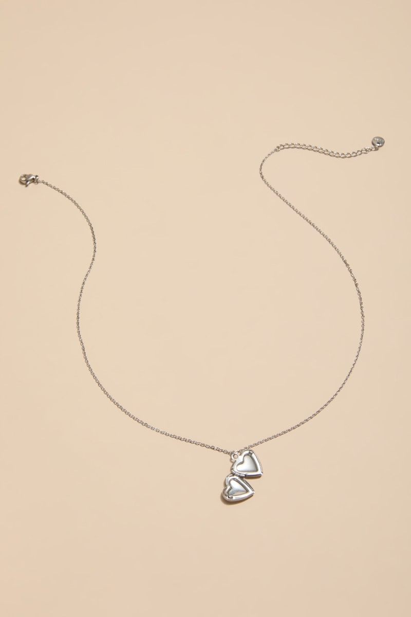 Iva Stainless Steel Silver Locket Pendant Necklace