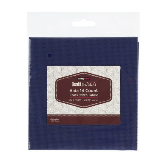 Navy Blue 14 Count Aida Fabric 30 x 46cm