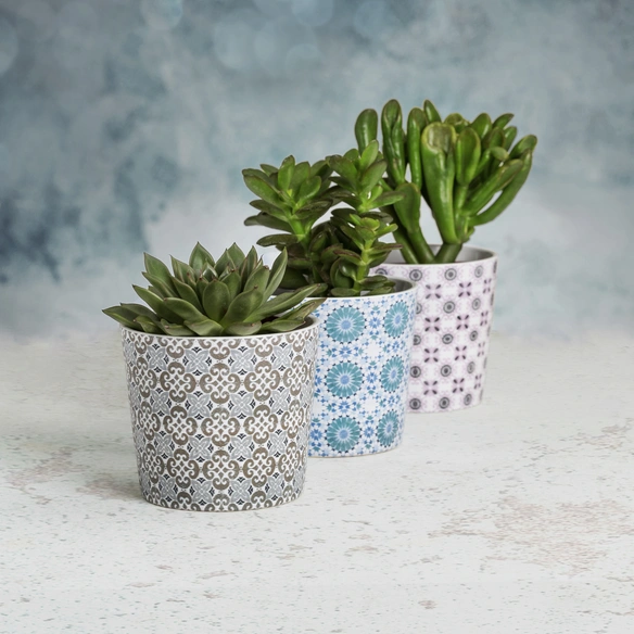 Übertopf »MOSAIC«, Breite: 10,6 cm, weiß/grau/rose, Keramik