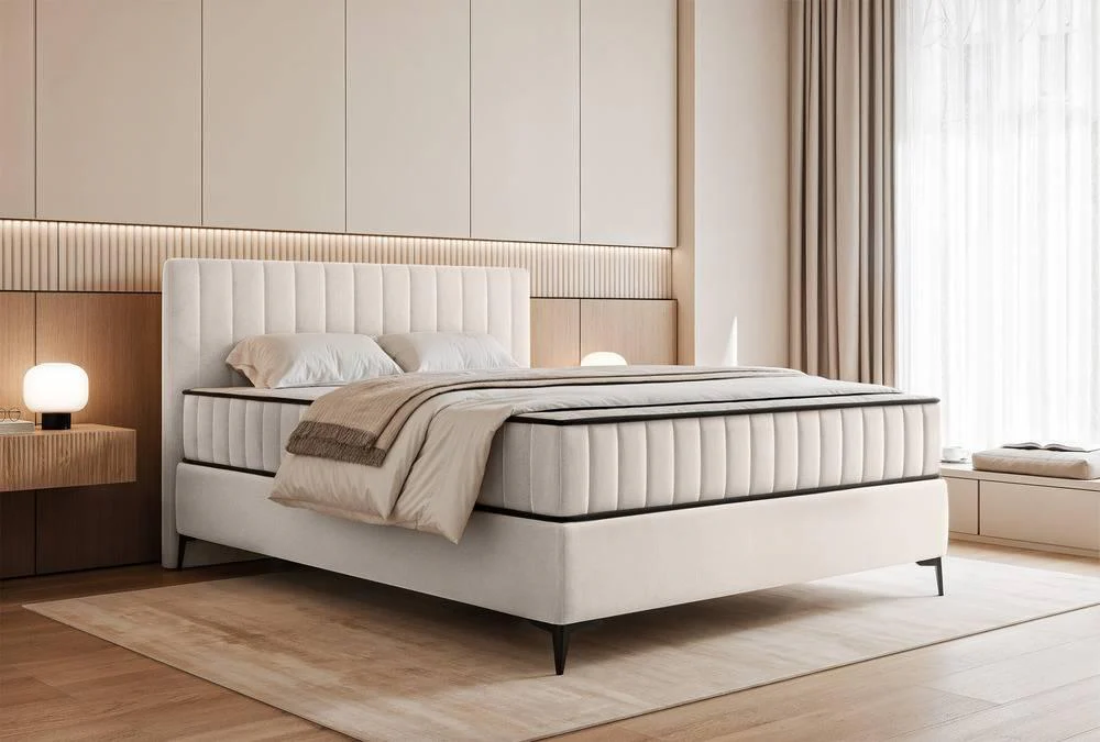 Boxspring Simone 140x200 cm fluweel met opbergruimte