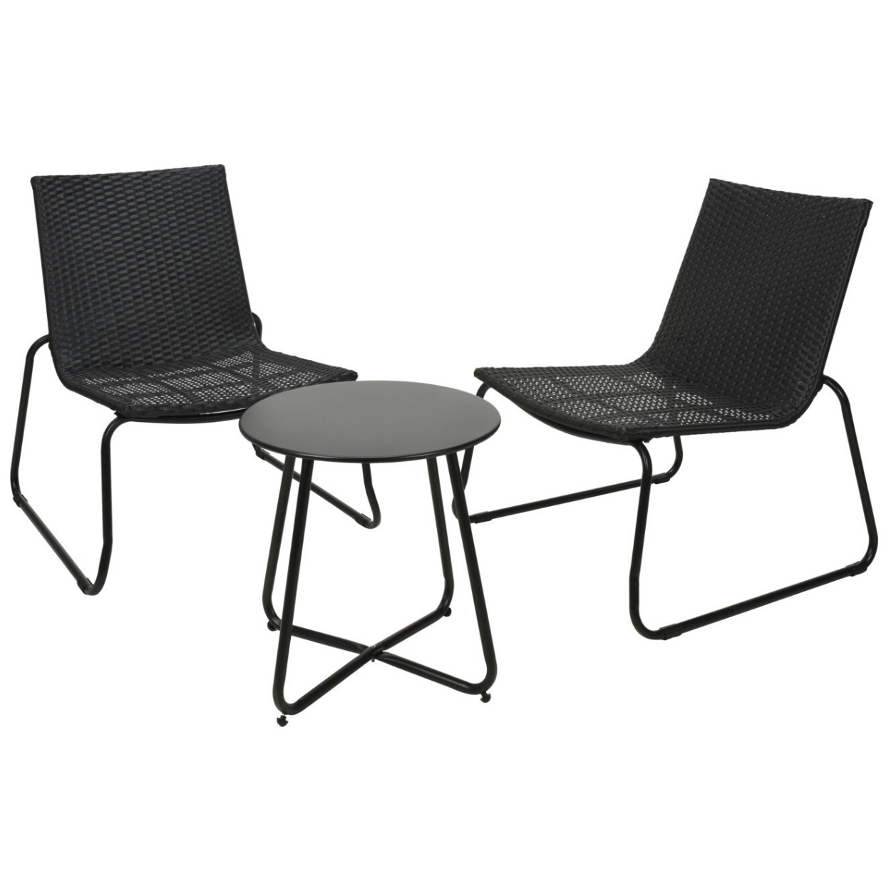 Zestaw mebli ogrodowych BELFORT 2 fotele i stolik kawowy metal rattan
