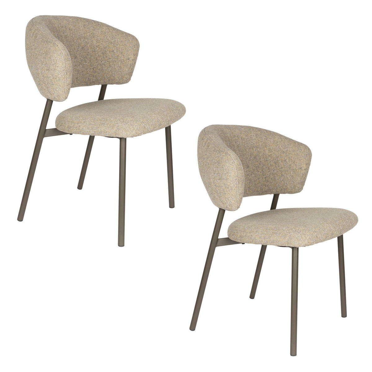 Housecraft Living Jasmine Eetkamerstoelen Gemêleerd Groen - Set van 2