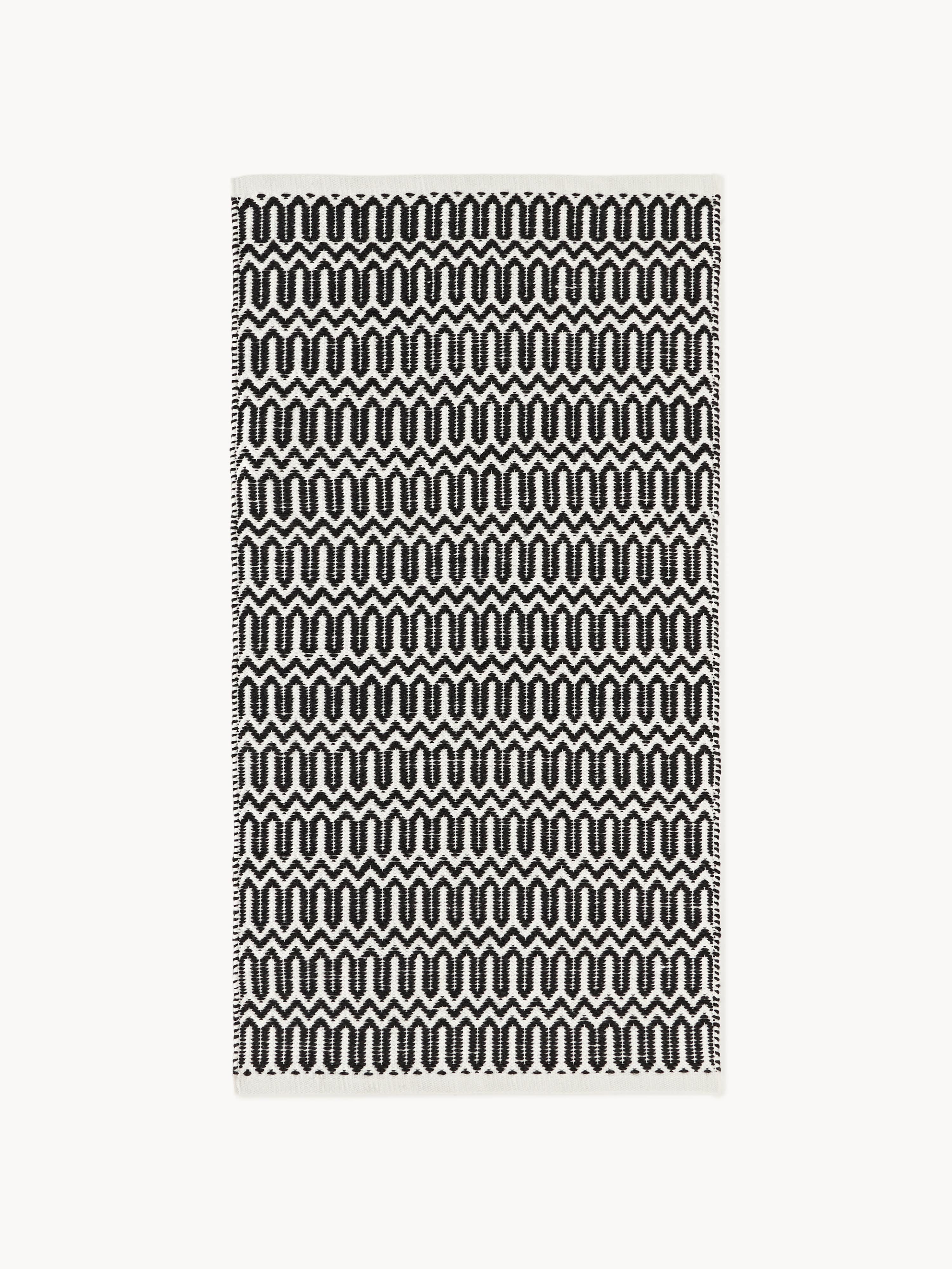 Handgewebter Indoor & Outdoor-Teppich Rune mit geometrischem Muster