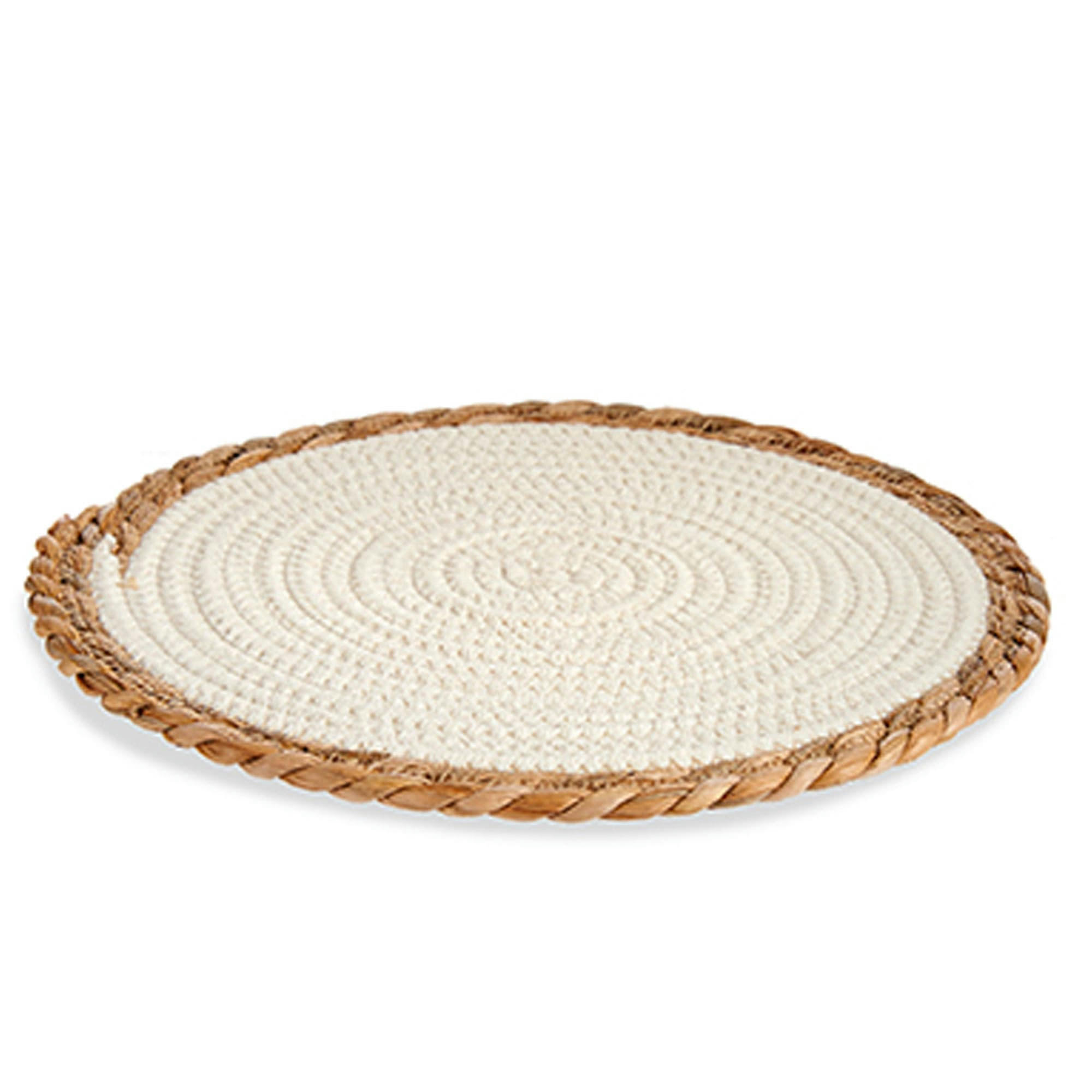 - Set de table rond bords fibres naturelles 30cm