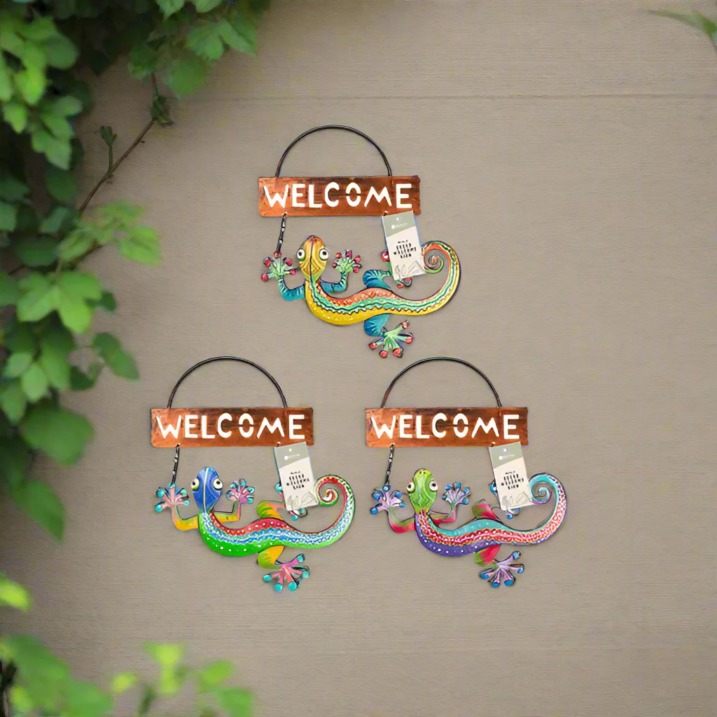 Rowan Metal Gecko Welcome Sign