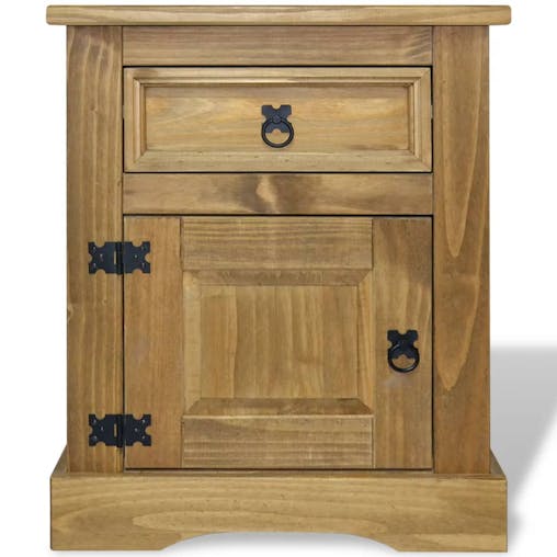 NNEVL Bedside Cabinet Mexican Pine Corona Range 53x39x67 cm