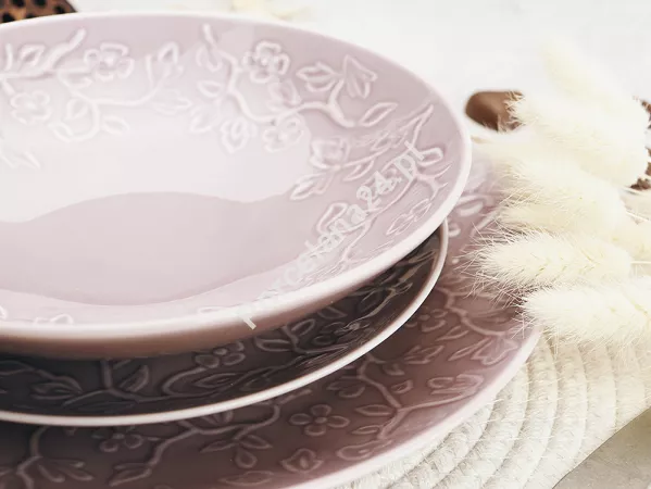 Komplet talerzy na 6 osób (18 el) Lubiana - Hanami Pudrowy Róż
