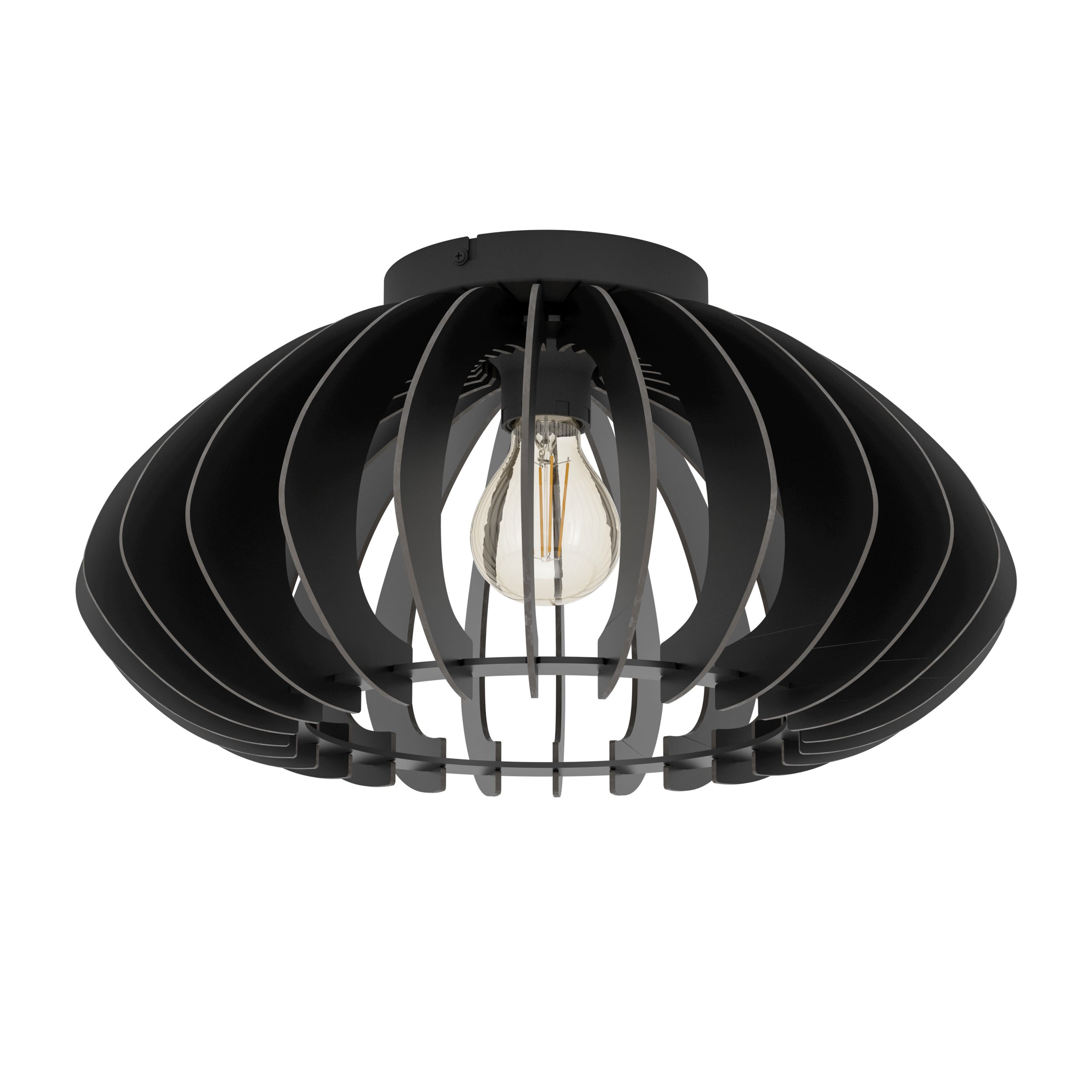 EGLO plafondlamp Cossano 3 - e27 - ø45 cm - hout - zwart