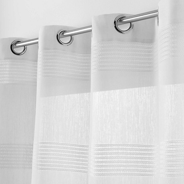 Panneau a oeillets 140 x 280 cm voile sable ajoure ajourela Blanc