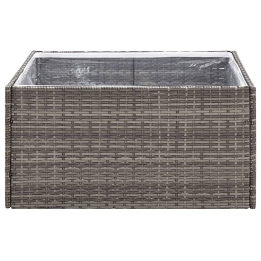 NNEVL Garden Planter Grey 80x80x40 cm Poly Rattan