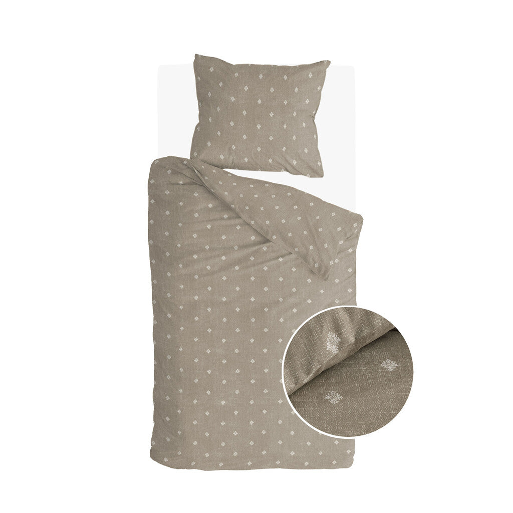 Walra - Dekbedovertrek Remade Rustic GraCe - 140x220 cm - Taupe