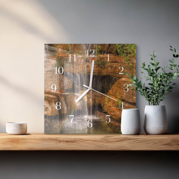 Zegar wodospad 30x30 Wodospad natura rzeka las kaskada cichy