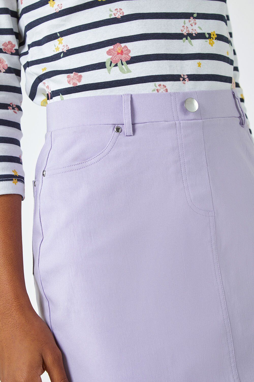 Roman Elastic Waist Straight Stretch Skirt