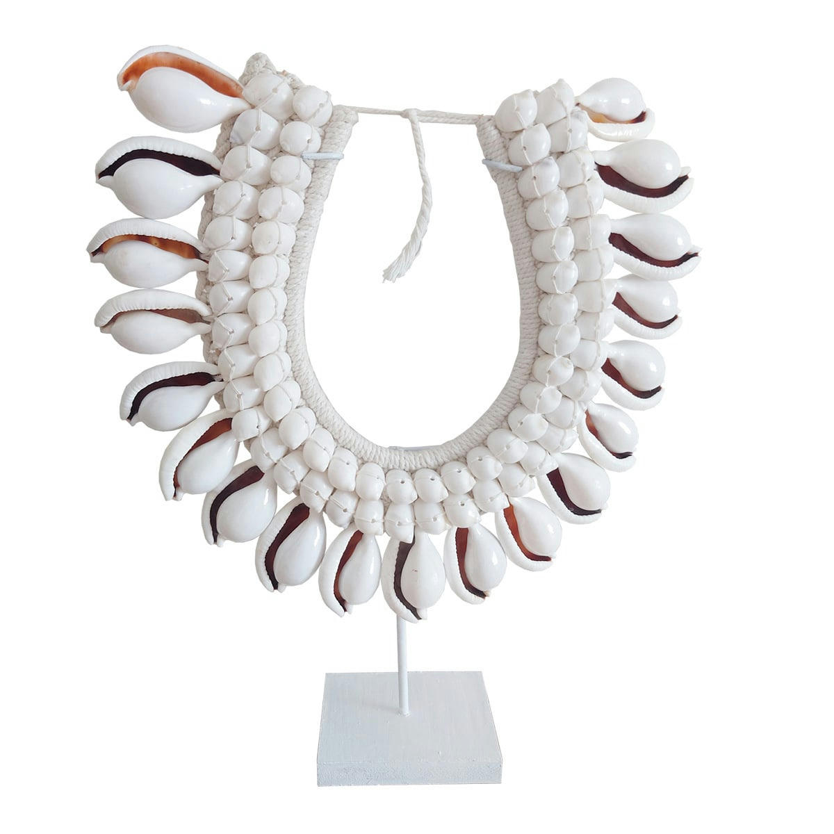 LUX - Collier décoratif en gros coquillages, blanc L35 x H40 cm