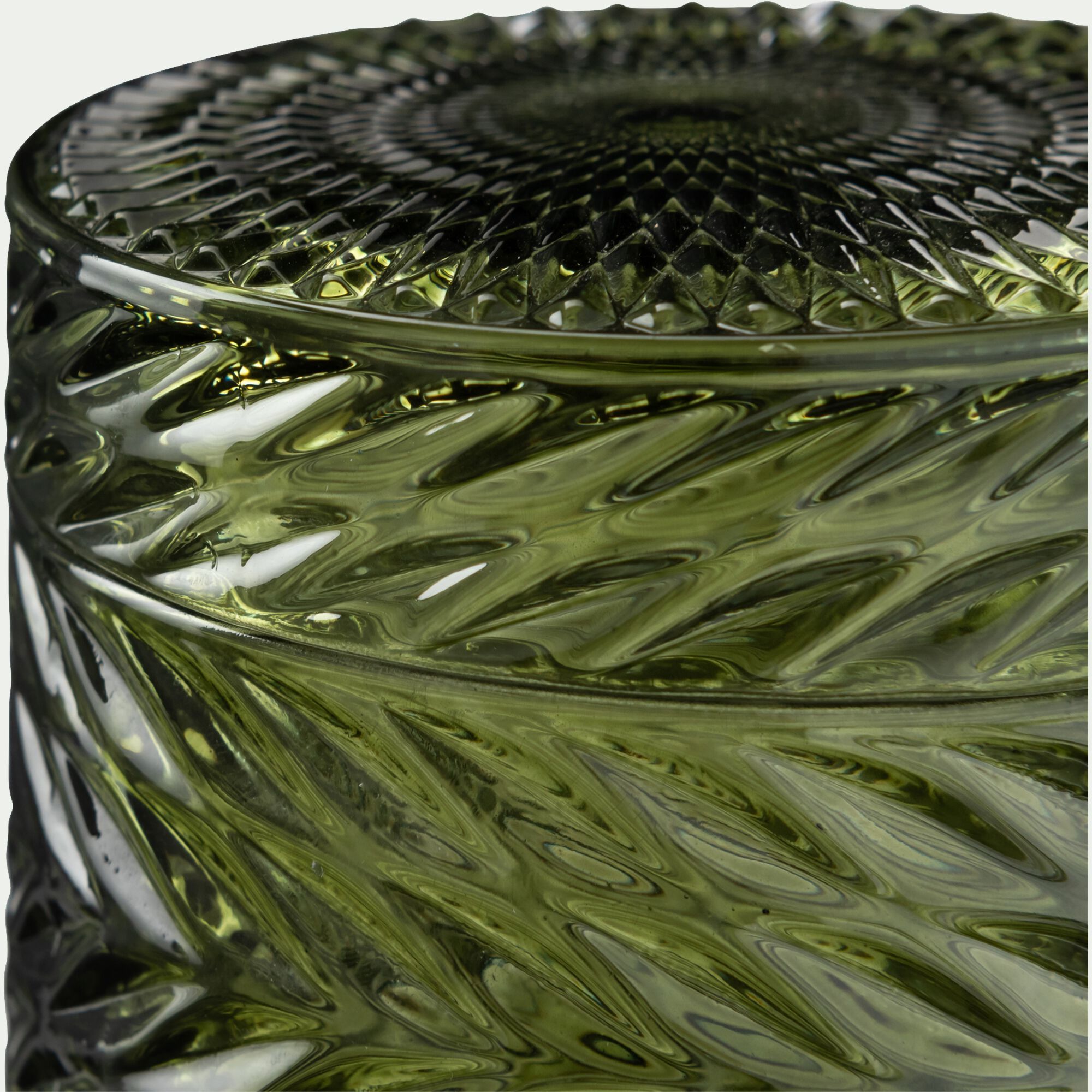 VERDA - Boite déco en verre - vert D8,8xH8,4cm
