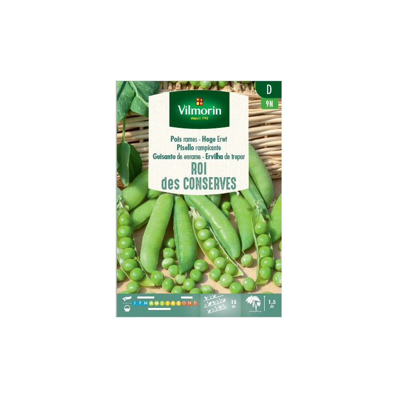 Semences de pois à rames Roi des Conserves 150 g VILMORIN