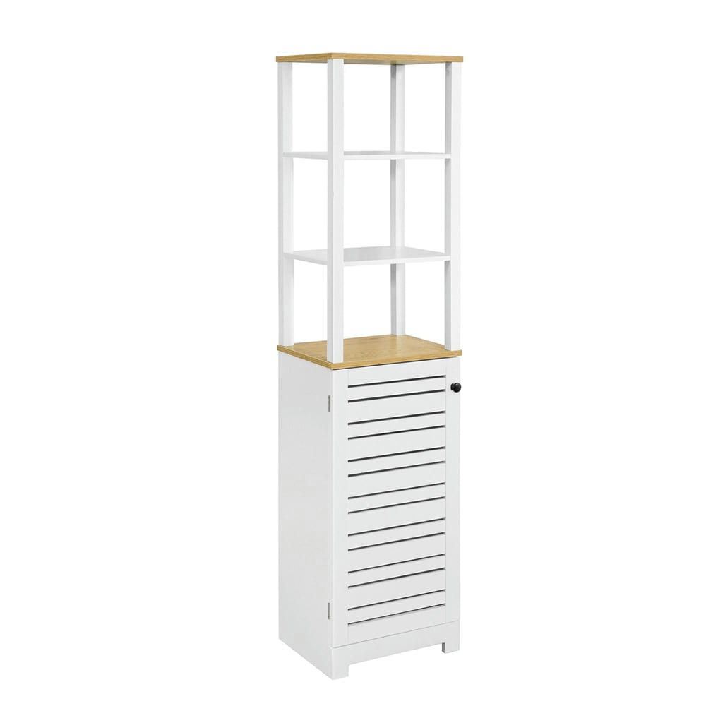 - Meuble colonne effet bois blanc