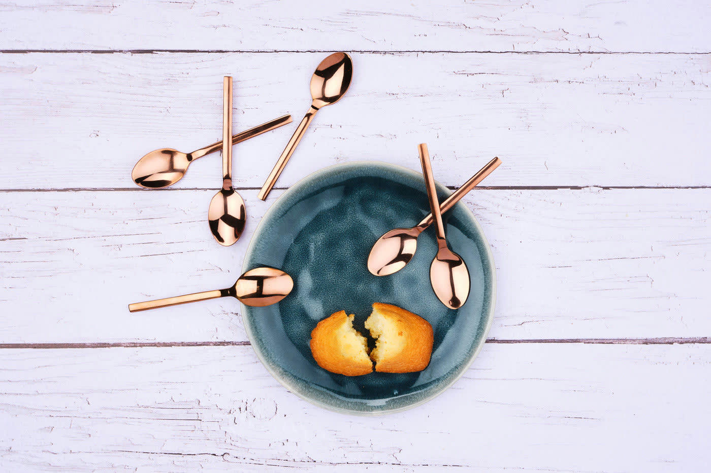 NUDE - Lot de 6 petites cuillères en inox cuivre