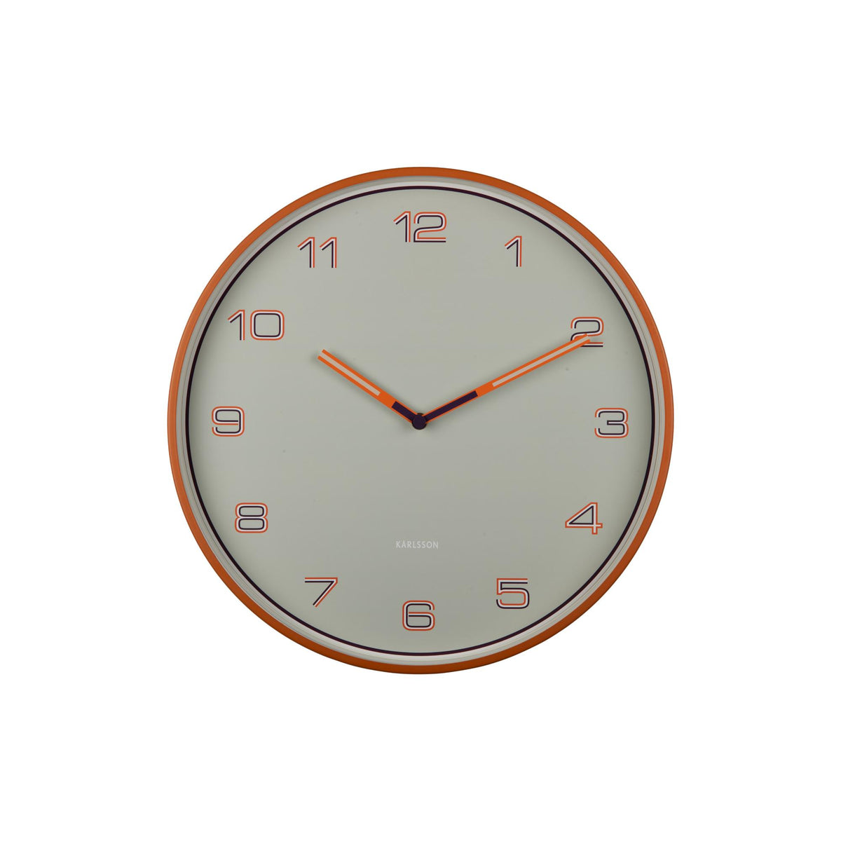 Karlsson wandklok Lined Numbers - oranje - Ø40cm