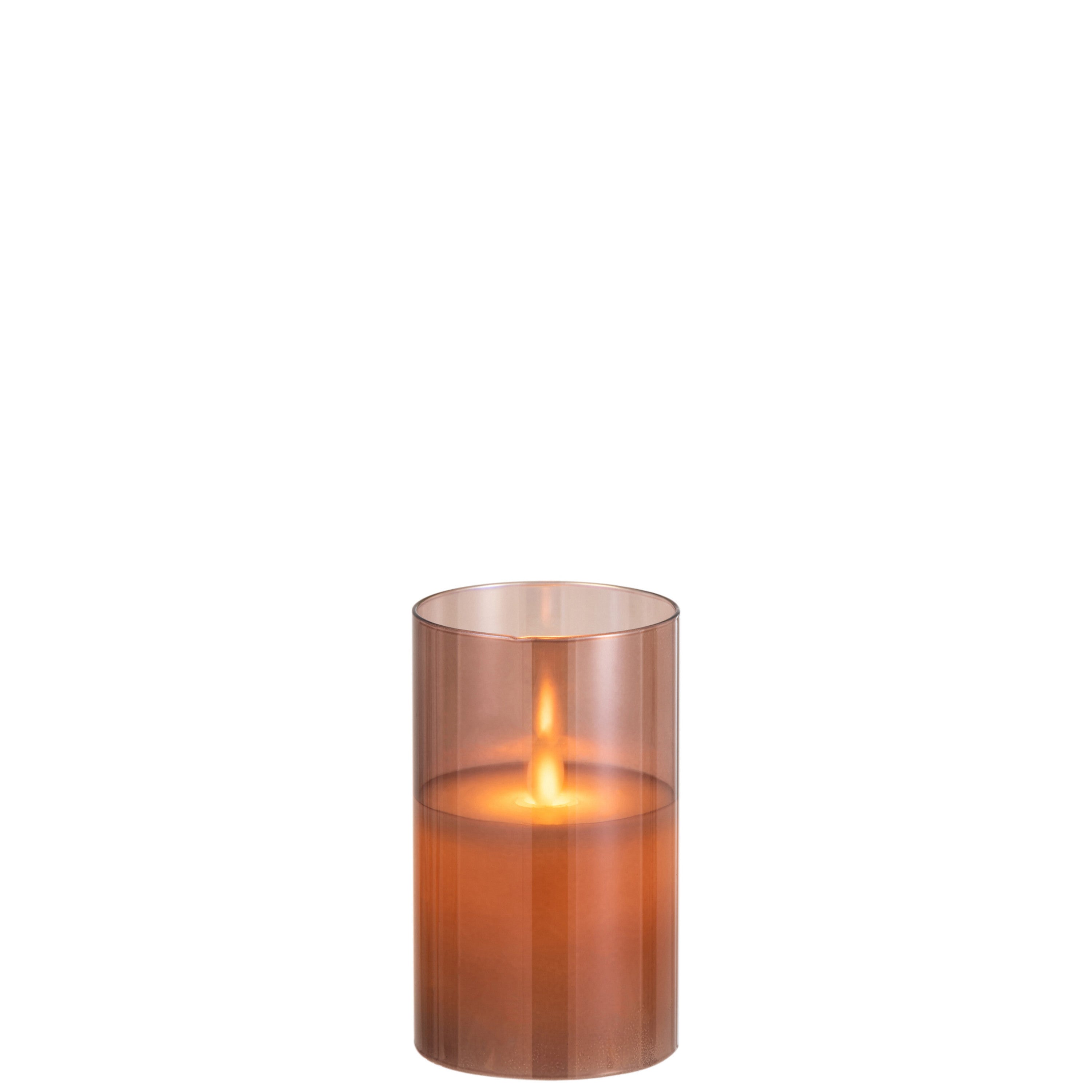 J-Line lamp Blinkend - glas - bruin - small - LED lichtjes