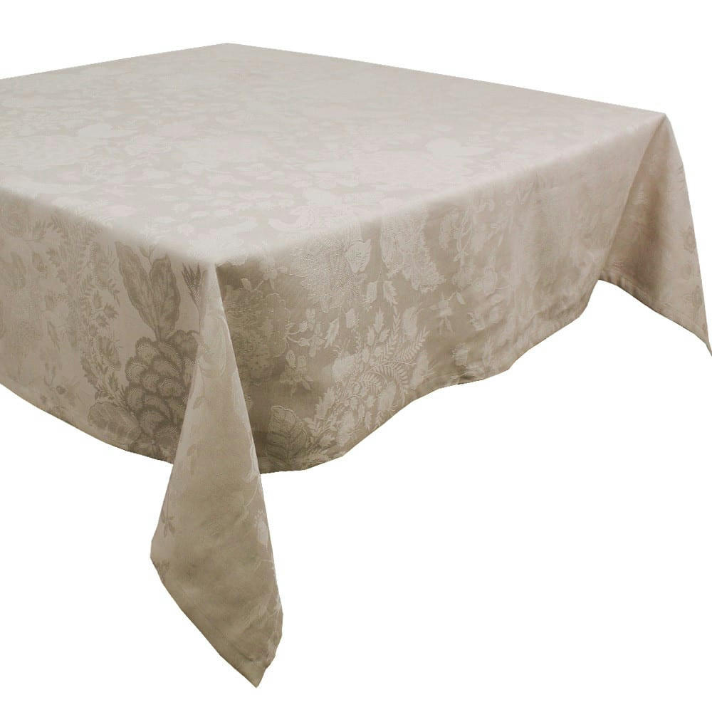 MILLE GIVERNY NATUREL - Nappe antitache déperlant métis lin & coton beige 174X304