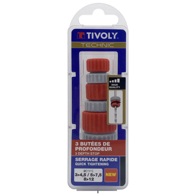 Set de butées de profondeur ajustables 3 pièces TIVOLY