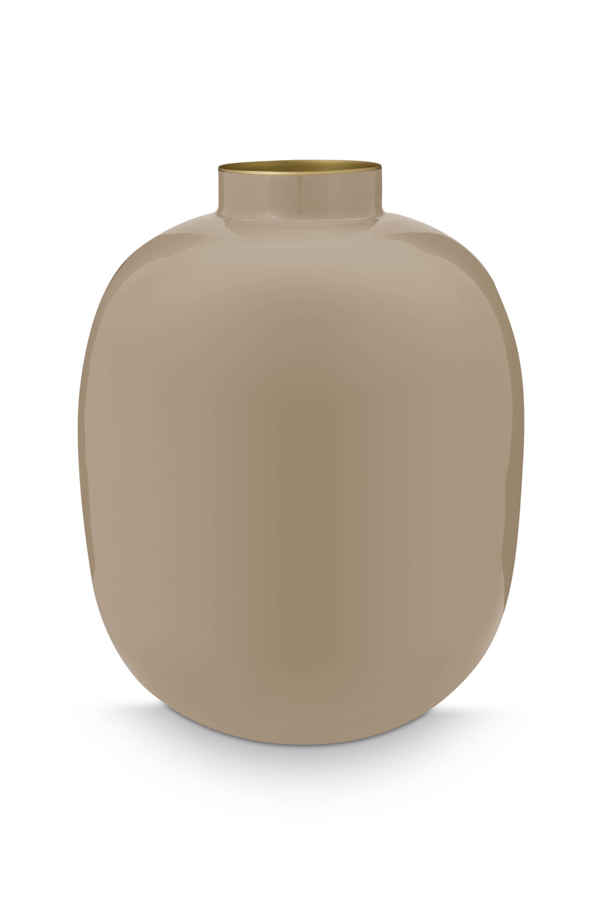 Pip Studio Metalen Vaas voor Bloemen - Woondecoratie - Khaki - 32cm